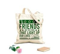 AILOONG Polyester Cotton Storage bags Friends Are The Stars That Light Up Our Lives 340g/m² thick fabric Customizable slogan