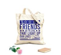 AILOONG Polyester Cotton Storage bags Friends Are The Stars That Light Up Our Lives 340g/m² thick fabric Customizable slogan