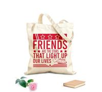 AILOONG Polyester Cotton Storage bags Friends Are The Stars That Light Up Our Lives 340g/m² thick fabric Customizable slogan