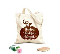 AILOONG Polyester Cotton Storage bags grateful thankful blessed 340g/m² thick fabric Customizable slogan