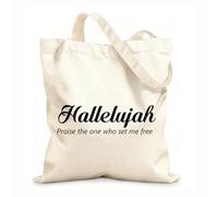 AILOONG Polyester Cotton Storage bags hallelujah praise one who set me 12 oz thick fabric Customizable slogan 25x30cm Small