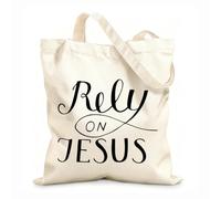 AILOONG Polyester Cotton Storage bags hand lettering christian quotes god bless 12 oz thick fabric Customizable slogan 35x40cm Large