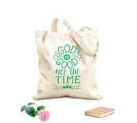 AILOONG Polyester Cotton Storage bags hand lettering god is good all time 340g/m² thick fabric Customizable slogan