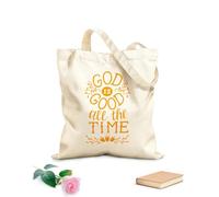 AILOONG Polyester Cotton Storage bags hand lettering god is good all time 340g/m² thick fabric Customizable slogan