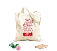 AILOONG Polyester Cotton Storage bags hand lettering he stilled the storm to a whisper 340g/m² thick fabric Customizable slogan