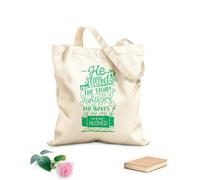 AILOONG Polyester Cotton Storage bags hand lettering he stilled the storm to a whisper 340g/m² thick fabric Customizable slogan