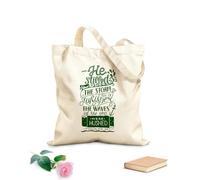 AILOONG Polyester Cotton Storage bags hand lettering he stilled the storm to a whisper 340g/m² thick fabric Customizable slogan
