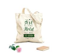 AILOONG Polyester Cotton Storage bags hand lettering test all things hold fast what 340g/m² thick fabric Customizable slogan