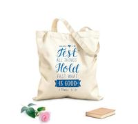 AILOONG Polyester Cotton Storage bags hand lettering test all things hold fast what 340g/m² thick fabric Customizable slogan