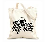 AILOONG Polyester Cotton Storage bags hand lettering the lord is my rock made near 12 oz thick fabric Customizable slogan 35x40cm Large