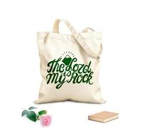 AILOONG Polyester Cotton Storage bags hand lettering the lord is my rock made near 340g/m² thick fabric Customizable slogan