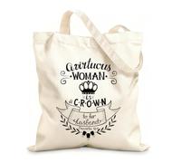 AILOONG Polyester Cotton Storage bags hand lettering with bible verse a virtuous womn 12 oz thick fabric Customizable slogan 35x40cm Large