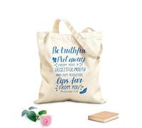 AILOONG Polyester Cotton Storage bags hand lettering with bible verse be truthful put 340g/m² thick fabric Customizable slogan