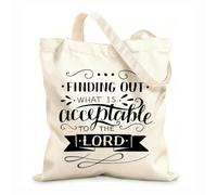 AILOONG Polyester Cotton Storage bags hand lettering with bible verse finding out what 12 oz thick fabric Customizable slogan 31x36cm Medium