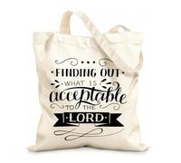 AILOONG Polyester Cotton Storage bags hand lettering with bible verse finding out what 12 oz thick fabric Customizable slogan 25x30cm Small