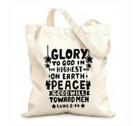 AILOONG Polyester Cotton Storage bags hand lettering with bible verse glory to god 12 oz thick fabric Customizable slogan 35x40cm Large