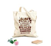 AILOONG Polyester Cotton Storage bags hand lettering with bible verse glory to god 340g/m² thick fabric Customizable slogan