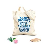 AILOONG Polyester Cotton Storage bags hand lettering with bible verse glory to god 340g/m² thick fabric Customizable slogan