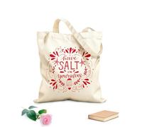 AILOONG Polyester Cotton Storage bags hand lettering with bible verse have salt 340g/m² thick fabric Customizable slogan