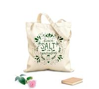 AILOONG Polyester Cotton Storage bags hand lettering with bible verse have salt 340g/m² thick fabric Customizable slogan
