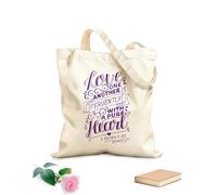 AILOONG Polyester Cotton Storage bags hand lettering with bible verse love one another 340g/m² thick fabric Customizable slogan