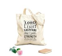 AILOONG Polyester Cotton Storage bags hand lettering with bible verse the lord is my 12 oz thick fabric Customizable slogan 35x40cm Large