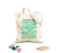 AILOONG Polyester Cotton Storage bags hand lettering with inscription rules of the house 340g/m² thick fabric Customizable slogan