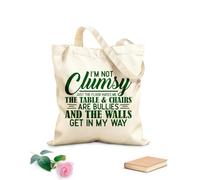 AILOONG Polyester Cotton Storage bags im not clumsy funny sayings sarcastic 340g/m² thick fabric Customizable slogan