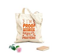 AILOONG Polyester Cotton Storage bags im proof that god answer prayers design on 340g/m² thick fabric Customizable slogan