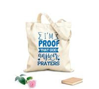 AILOONG Polyester Cotton Storage bags im proof that god answer prayers design on 340g/m² thick fabric Customizable slogan