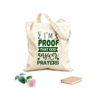 AILOONG Polyester Cotton Storage bags im proof that god answer prayers design on 340g/m² thick fabric Customizable slogan