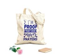 AILOONG Polyester Cotton Storage bags im proof that god answer prayers design on 340g/m² thick fabric Customizable slogan