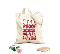 AILOONG Polyester Cotton Storage bags im proof that god answer prayers design on 340g/m² thick fabric Customizable slogan