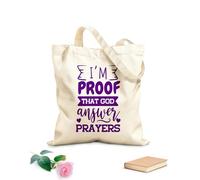 AILOONG Polyester Cotton Storage bags im proof that god answer prayers design on 340g/m² thick fabric Customizable slogan