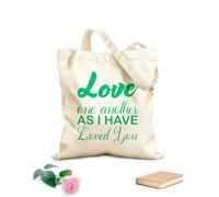 AILOONG Polyester Cotton Storage bags love one another as i have loved you letter 340g/m² thick fabric Customizable slogan