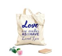 AILOONG Polyester Cotton Storage bags love one another as i have loved you letter 340g/m² thick fabric Customizable slogan