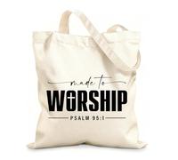 AILOONG Polyester Cotton Storage bags made to worship christian 12 oz thick fabric Customizable slogan 25x30cm Small
