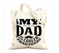 AILOONG Polyester Cotton Storage bags my dad is cooler than yours gif tee 12 oz thick fabric Customizable slogan 31x36cm Medium