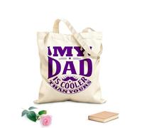 AILOONG Polyester Cotton Storage bags my dad is cooler than yours gif tee 340g/m² thick fabric Customizable slogan