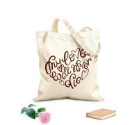AILOONG Polyester Cotton Storage bags my love will never die handwritten decorative 340g/m² thick fabric Customizable slogan