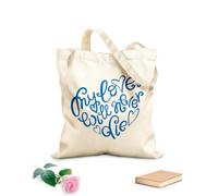AILOONG Polyester Cotton Storage bags my love will never die handwritten decorative 340g/m² thick fabric Customizable slogan