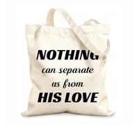 AILOONG Polyester Cotton Storage bags nothing can separate us from his love 12 oz thick fabric Customizable slogan 31x36cm Medium