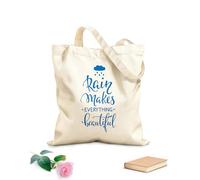 AILOONG Polyester Cotton Storage bags rain autumn days quotes typography set 340g/m² thick fabric Customizable slogan