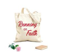 AILOONG Polyester Cotton Storage bags religious running on faith 340g/m² thick fabric Customizable slogan