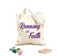 AILOONG Polyester Cotton Storage bags religious running on faith 340g/m² thick fabric Customizable slogan
