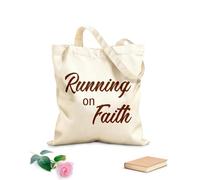 AILOONG Polyester Cotton Storage bags religious running on faith 340g/m² thick fabric Customizable slogan
