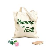 AILOONG Polyester Cotton Storage bags religious running on faith 340g/m² thick fabric Customizable slogan