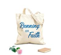 AILOONG Polyester Cotton Storage bags religious running on faith 340g/m² thick fabric Customizable slogan