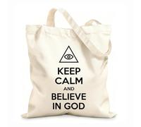 AILOONG Polyester Cotton Storage bags set christian keep calm and praise lord 12 oz thick fabric Customizable slogan 31x36cm Medium