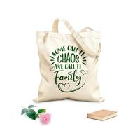AILOONG Polyester Cotton Storage bags some call it chaos we family quote 340g/m² thick fabric Customizable slogan